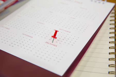 December Calendar concept of Planner purpose for business event, agenda, schedule,booking,...