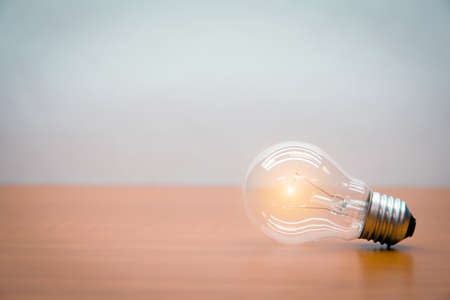 Light bulbs with bright light concetp for creativity, knowledge and organizational leadership.