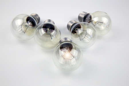 Light bulbs with bright light concetp for creativity, knowledge and organizational leadership.
