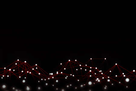 Red line networking energy connection or technology abstract background or dynamic data digital 3d...