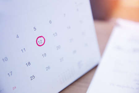Calendar on desk office concepts of event planner.の写真素材