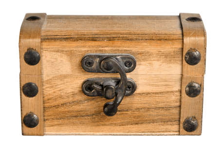 Wooden Chest on the White Screenの写真素材