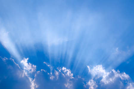 Blue Sky with clound and Lightの写真素材