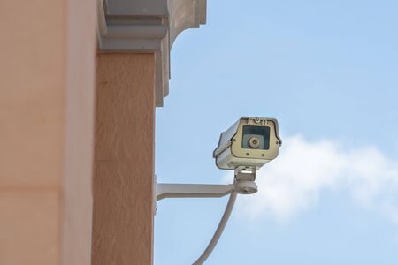 cctv security camera or home surveillance cameras video protection safety system guardの写真素材