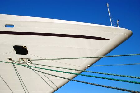 Big cruise ship docked in a sea portの写真素材