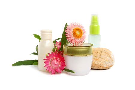 Beauty treatment on white backgroundの写真素材