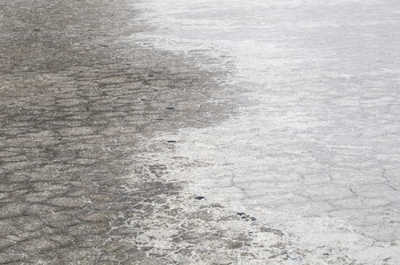 Desert with salt cracked earthの写真素材