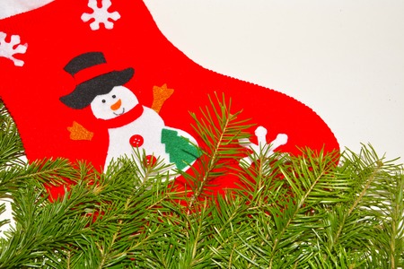 The Christmas red sock with snowman