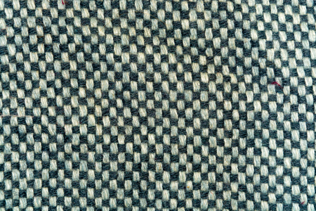 The texture of the weave of black and white wool yarn