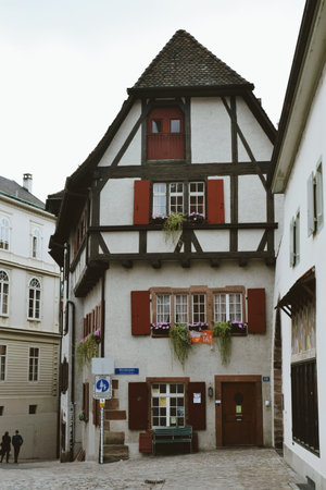 decorated house of basel in switzerland on november 18, 2018