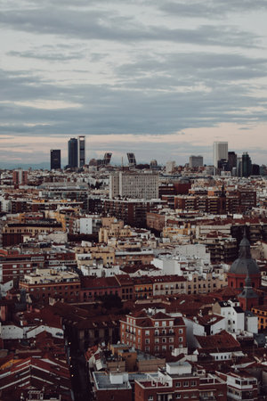 skyline of the city of Madrid in Spain on September 23, 2021のeditorial素材
