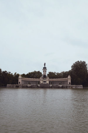 Lake of the Retiro Park in the center of Madrid in Spain on September 23, 2021のeditorial素材