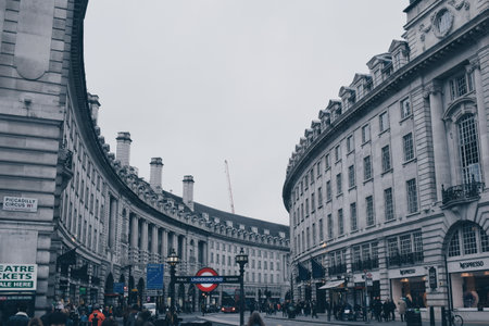 start of Oxford Street in London, England on October 25, 2017のeditorial素材