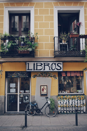 small book store in the malasaÃ±a neighborhood of Madrid in Spain on September 21, 2021のeditorial素材