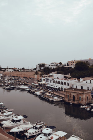 port of Ciudadela on the island of Menorca in Spain, on August 8, 2021のeditorial素材