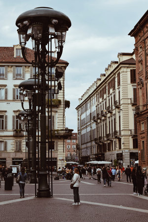 square in the center of turin in italy. on May 8, 2022のeditorial素材