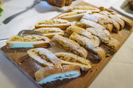 sweet apple baked bread ready for italian breakfast.の写真素材