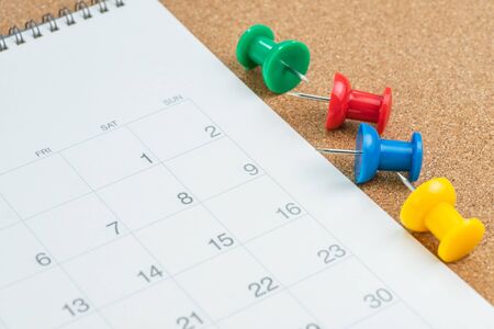 Schedule planning, vacation or plan for business meeting, event date reminder concept, flat lay or...