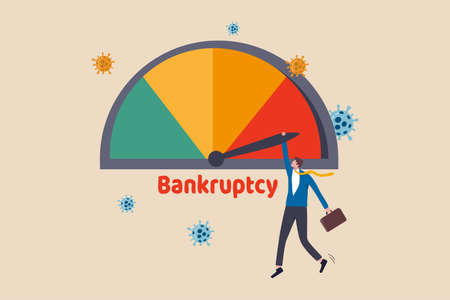 Company business bankruptcy due to Coronavirus economic crisisのイラスト素材