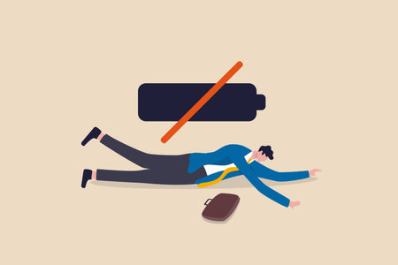 Fatigue exhausted office workerのイラスト素材