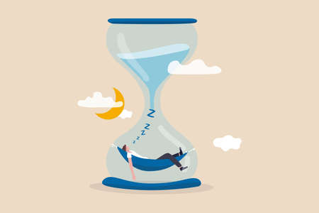 Sleep time or bedtime for human to relax and recover from tried and exhausted, restful or comfort...