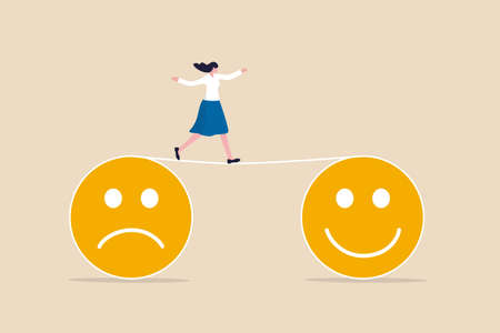 Relaxation make anxiety or stressed to happy, optimistic relief or metal illness therapy, bipolar...