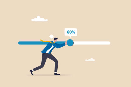 Working project progress, effort to finish work or achieve business success, accomplishment,...