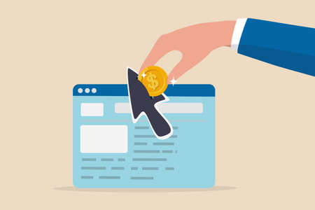 Paid media or pay per click advertising, marketing campaign pay for online ads for users to visit...