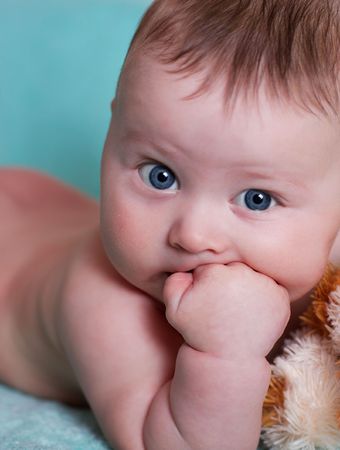 baby on blue