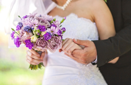 Closeup image of beautiful wedding bouquetの写真素材