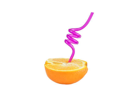 Fresh orange with strawの写真素材