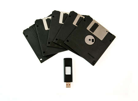 Old floppy discs and flash memory stick
