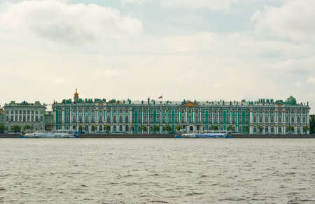 Hermitage (Winter palace) view from river, St.Petersburg, Russia..のeditorial素材