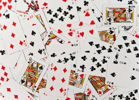 Playing cards on table for backgroundのeditorial素材