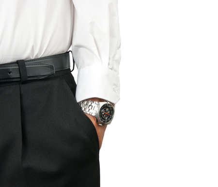 Man holding hand in pocket