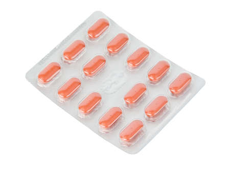Pack of pills isolated on white background