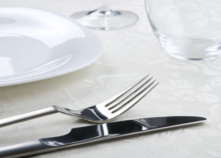 Served table for dinner
