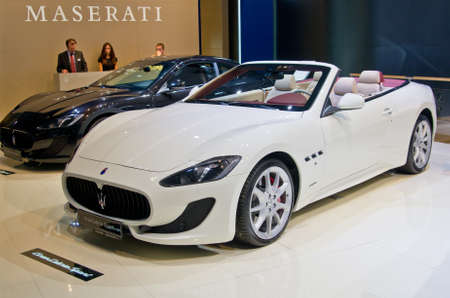 MOSCOW-SEPTEMBER 6: Maserati GranCabrio Sport  at the Moscow International Automobile Salon on September 6,2012 in Moscowのeditorial素材
