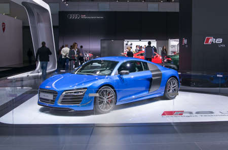 Moscow-September 2: Audi R8 LMX at the Moscow International Automobile Salon on September 2, 2014 in Moscowのeditorial素材