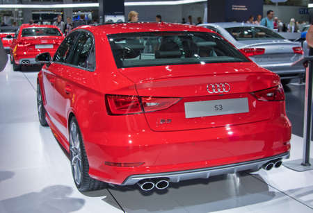 Moscow-September 2: Audi S3  at the Moscow International Automobile Salon on September 2, 2014 in Moscowのeditorial素材