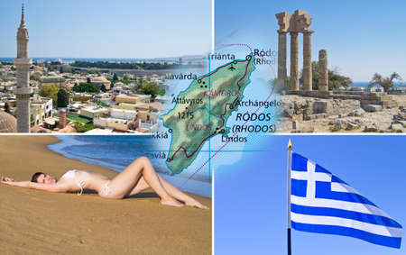 Vacation concept on Rhodos Island in Greeceの写真素材