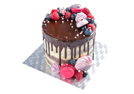 Birthday cake isolated on white