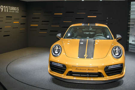 Frankfurt-September 20:  Porsche 911 Turbo S Exclusive Series at the Frankfurt International Motor...