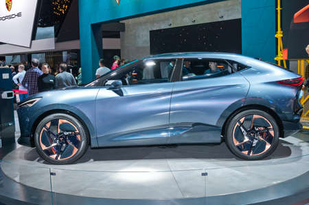 Frankfurt-September 19:  Cupra Tavascan concept at the Frankfurt International Motor Show on...