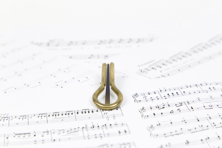 Vargan is an ancient musical instrument (from the word lip lip). Refers to samostudium. Harp is a thin, narrow wooden or bamboo, bone or metal plate. His tongue is cut out in the middle of the plate.の写真素材