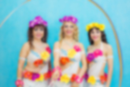 Blurred image of girls dancers in bright national clothes. Blurred image of girls dancers in bright national clothes.の写真素材