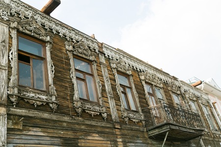 Old ruins of buildings and structures. The ruined house of the settlement.の写真素材
