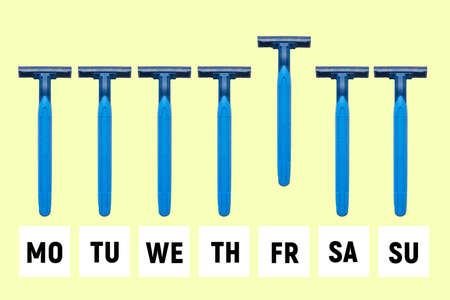 Disposable razor for every day of the week.の写真素材