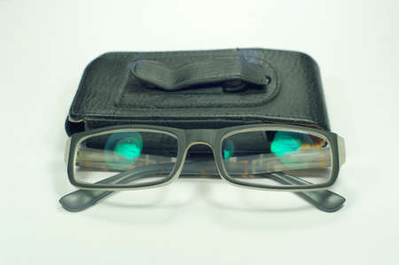 glasses and bagの写真素材