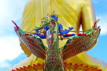 Buddha and swanの写真素材